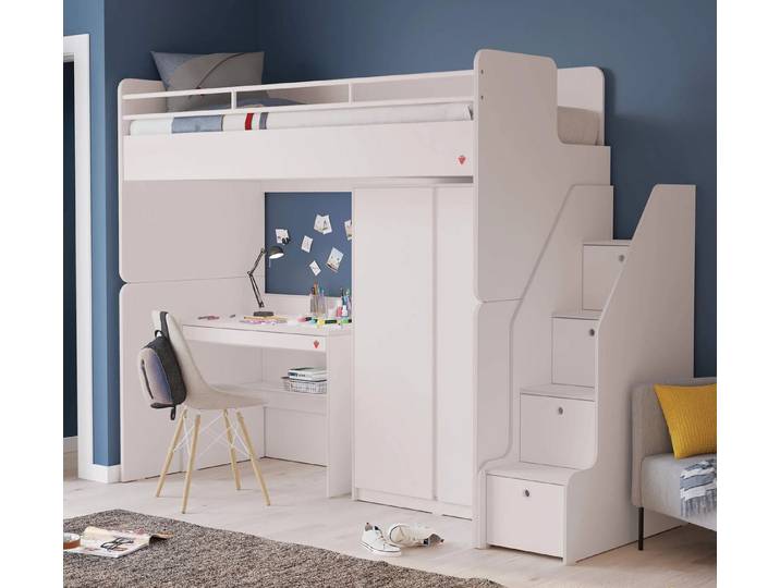 Möbel-Zeit Hochbett Studio mit Schrank und Tisch