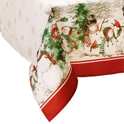 Threadmade Snowman Winterland Holiday Snowflake Tablecloth