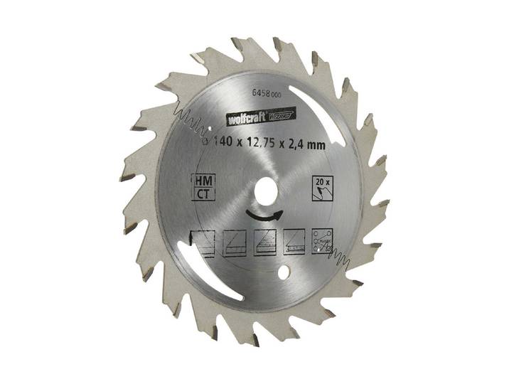 Wolfcraft Kreissägeblatt Hartmetall 20 Zähne ⌀ 14 cm