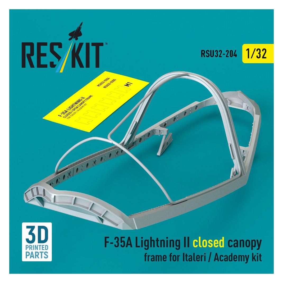ResKit F-35A Lightning II closed canopy frame for Italeri / Academy kit (3D Printed) (RSU32-0204)