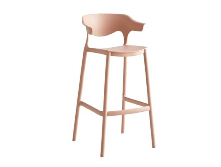 VNCdfhETs Barstuhl Barhocker Mit Rückenlehnen Stapelbare Hohe Esszimmerstühle Aus Kunststoff Barhocker(Pink)