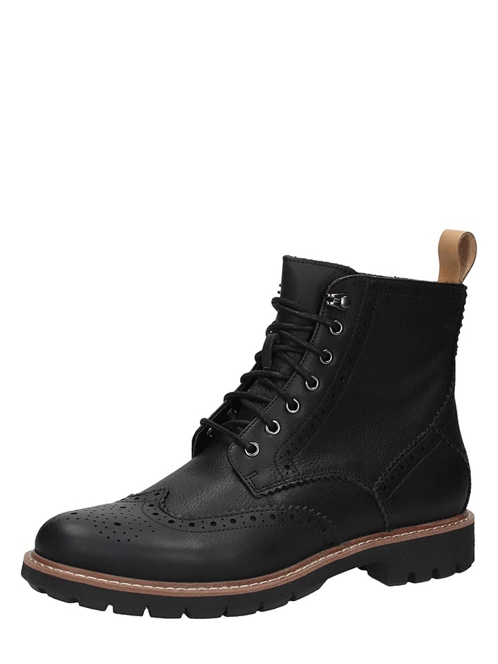 Clarks Leder-Boots in Schwarz - 41