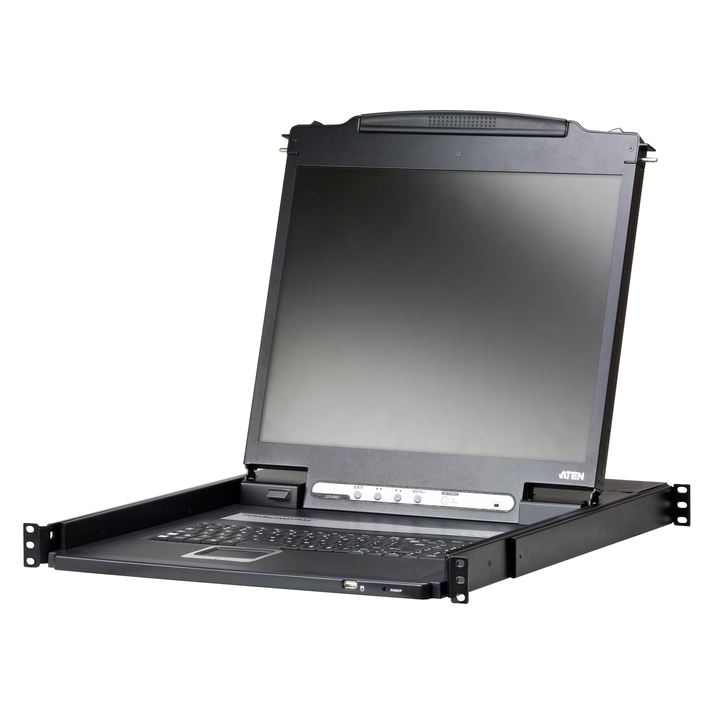 Aten CL3000N SL Leichte Single Rail 19"-LCD Konsole (PS/2-USB, VGA) SL-Layout (CL3000N-ATA-DNG)