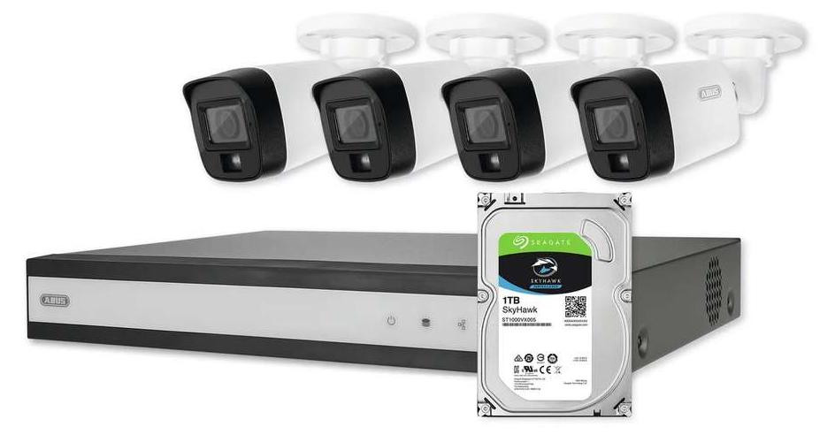 ABUS Security-Center TVVR33843T complete set met 4 analoge mini-camera's en recorder