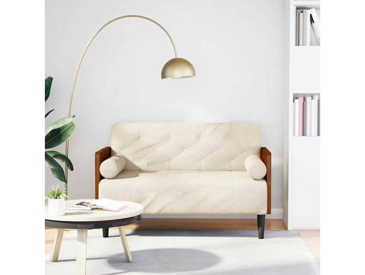 vidaXL Zweisitzer-Sofa mit Nackenrollen 110 cm Leinen
