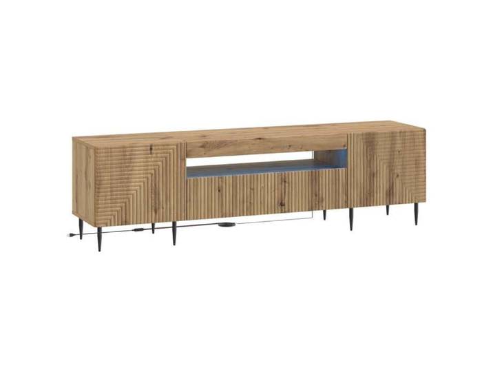 Elégance - Chic Support TV - Meuble HIFI - Meuble TV LED - HAARLEM - 153x35x43cm - Chêne artisanal_0763623