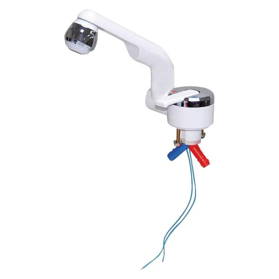 Barwig 20000-230 Einhebel-Mischarmatur Schlauch-Anschluss 10 mm Weiss, Chrom (10 mm) (20000-230)