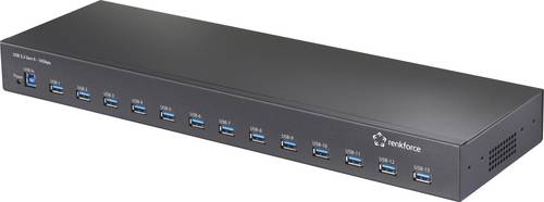 Renkforce RF-6677282 USB-Hub 13 Port USB-A USB 3.2 Gen2 10 GBit/s für industrielle Anwendungen, Rackmontage möglich