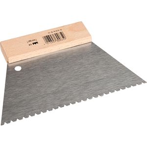 Böttcher-AG Spachtel B3, Breite 180mm, Zahnspachtel aus Stahl, mit Holzgriff
