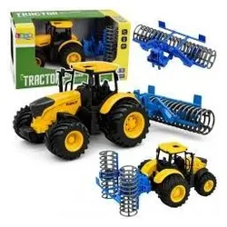 Lean Toys Traktor mit Walze 1:24