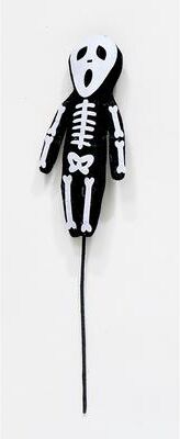 Worth Imports "6.5"" Halloween Skeleton Figure on a 7"" Floral Pick, Set of 6"