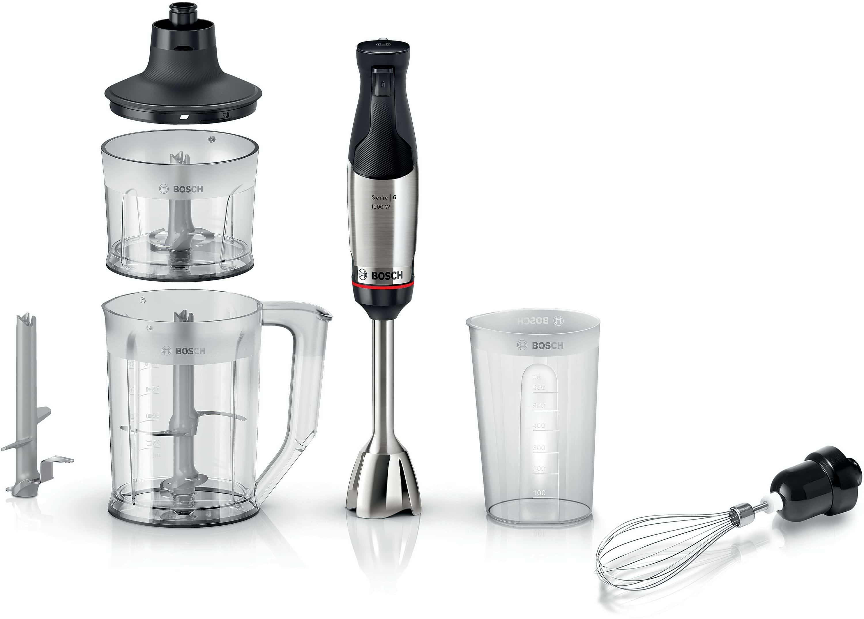 Bosch Serie 6 MSM6M652 ErgoMaster Stabmixer 1000 W (Schwarz, Edelstahl)