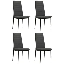 vidaXL Esszimmerstühle 4 Stk. Dunkelgrau Stoff