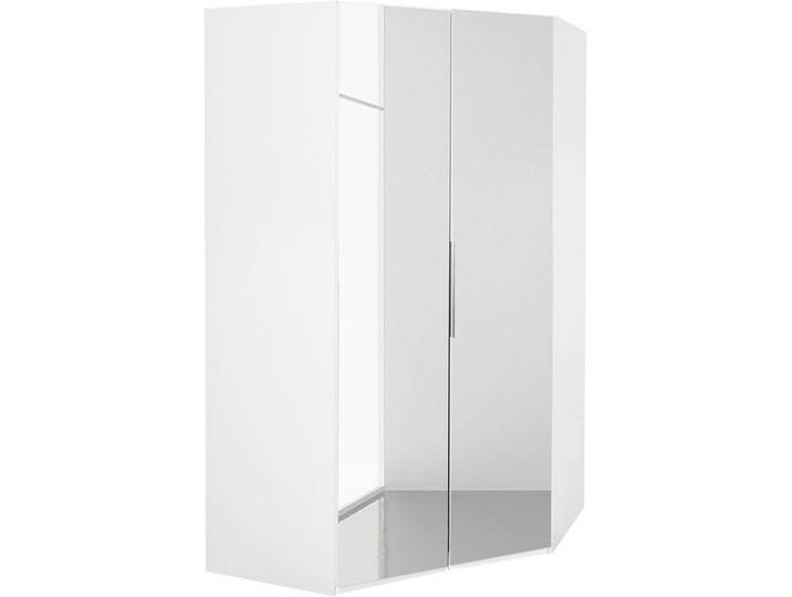 Wimex Eckkleiderschrank Level, 216 cm, mit Spiegeltüren, LED-Beleuchtung, verstellbaren Böden, weiß