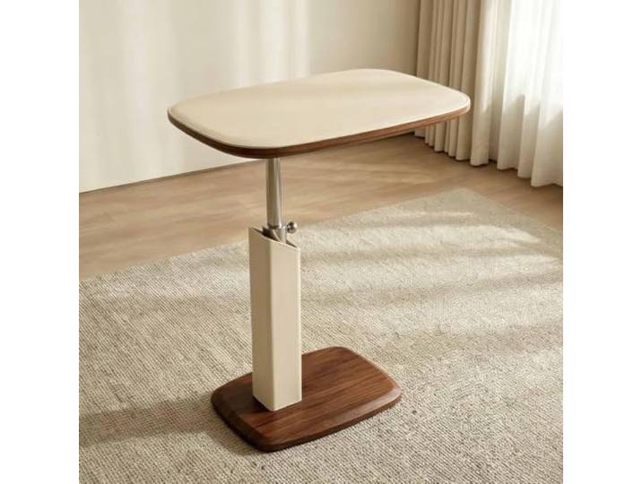 Moderner Nachttisch Höhenverstellbar mit Rollen, Platzsparendes Design Flexibler Beistelltisch mit Rollen lässt sich einfach neben Sofa, Bett und Stühlen bewegen