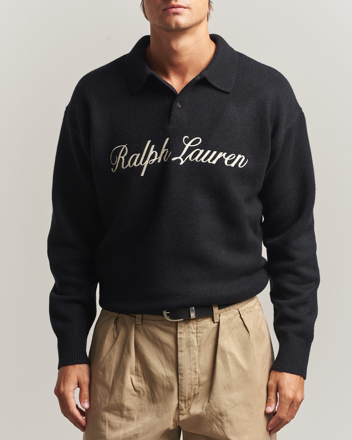 Polo Ralph Lauren Wool/Alpaca Rugby Sweater Polo Black men L Sort