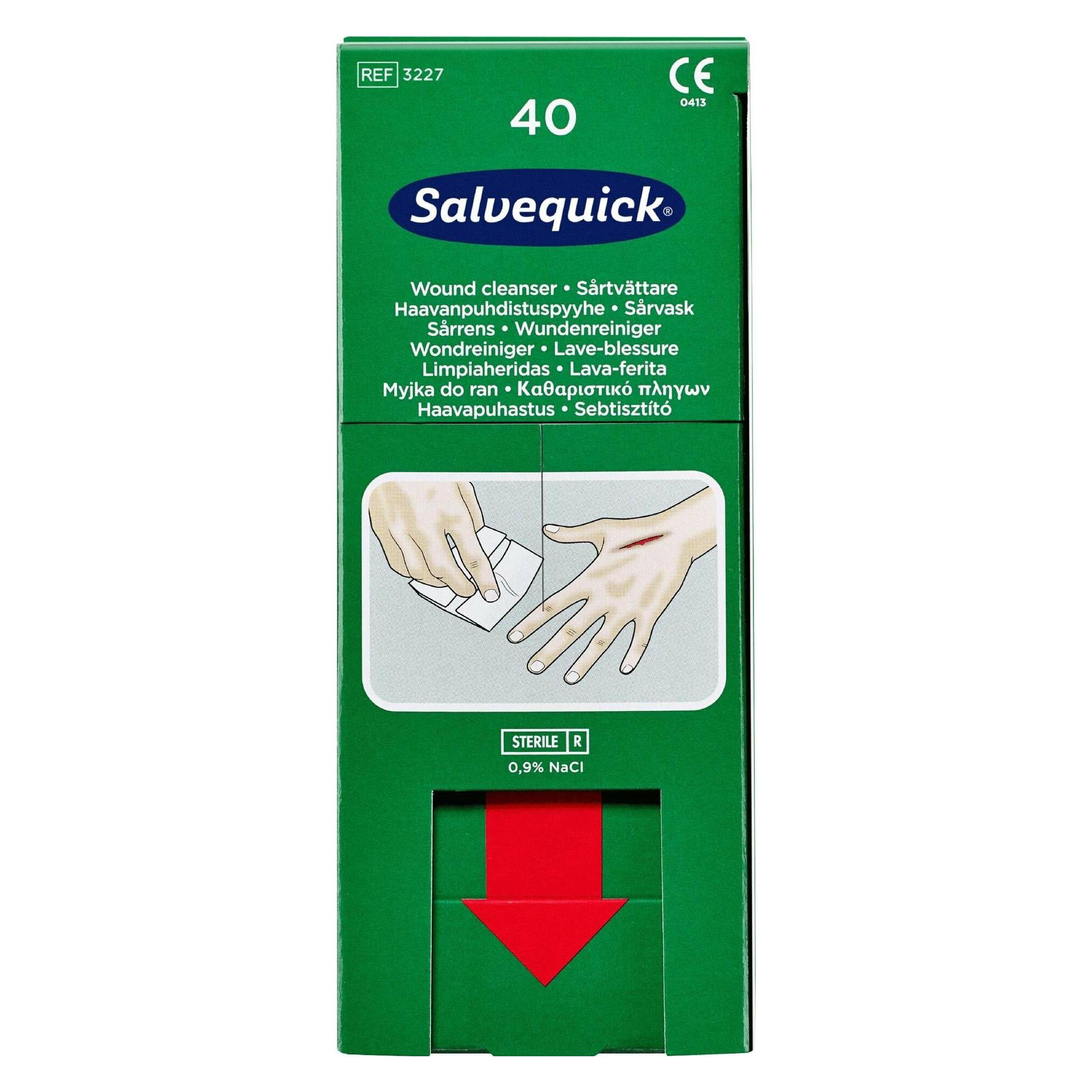 Salvequick Wundreiniger sterile physiologische Kochsalzlösung (40x) (3227)