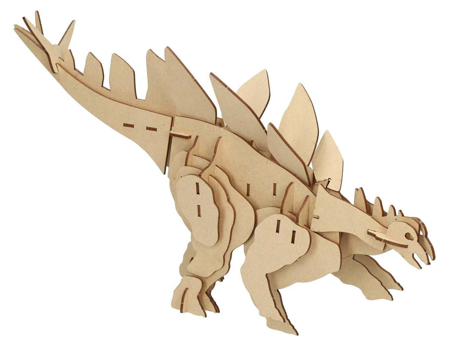 Creatieve houten 3D-bouwset Stegosaurus dinosaurus