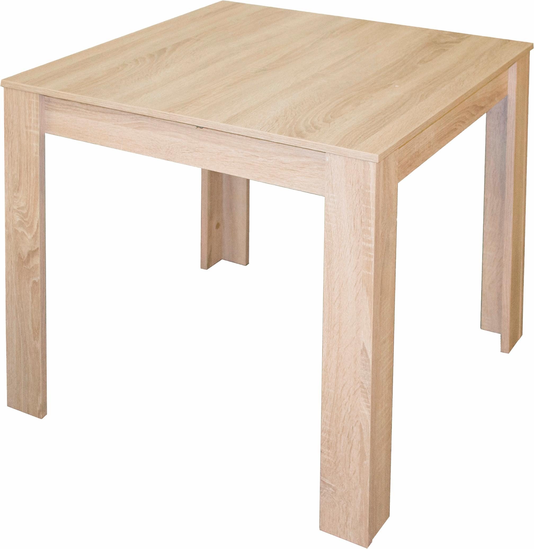 Esstisch MÄUSBACHER, braun (eichefarben sägerau), B:80cm H:75cm T:80cm, Tische, Esstisch, Breite 80/110/120 cm mit Auszug