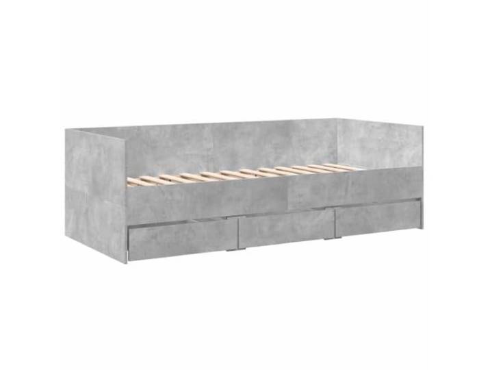 KTHLBRH Schlafsofa mit Schubladen, Grau, Beton, 100 x 200 cm 3 Schubladen mit Rollen, mehrschichtiger Holzrahmen mit Lattenrost, für Wohnzimmer und Schlafzimmer