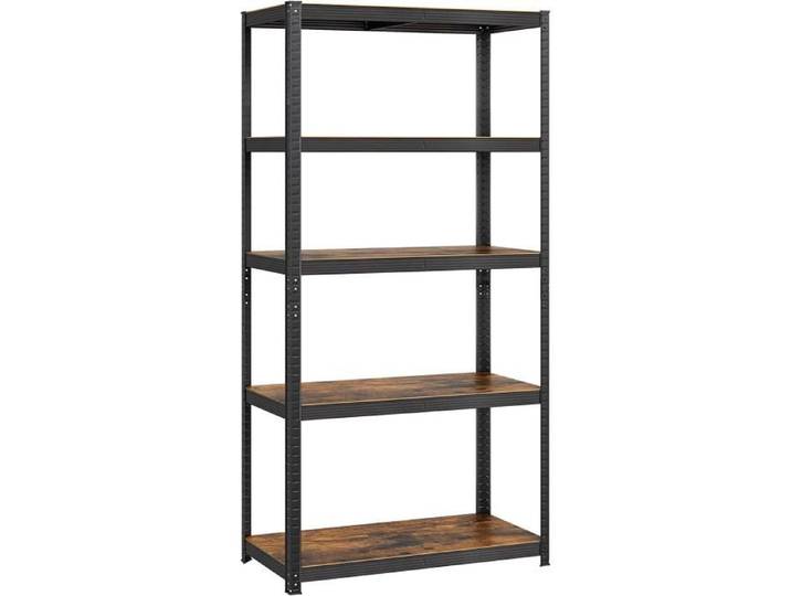 SONGMICS - Étagère de Rangement - 50 x 100 x 200 cm - Marron Rustique - Capacité 600 kg
