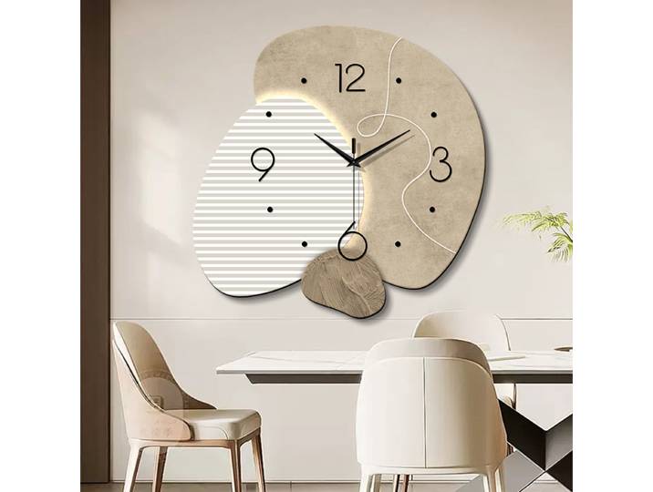 Horloge murale d'art géométrique abstrait de grande taille, horloge à quartz luxueuse pour la décoration intérieure, salon, chambre à coucher, salle à manger