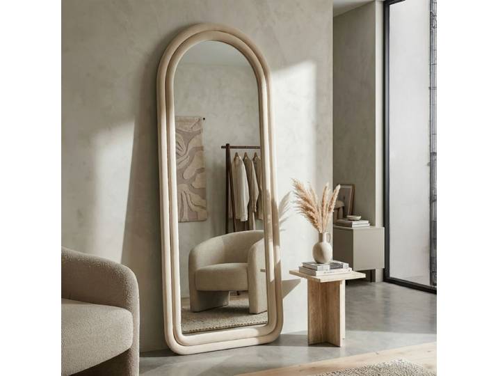Miroir mural arqué 60x160 cm Sabrina Velours Crème