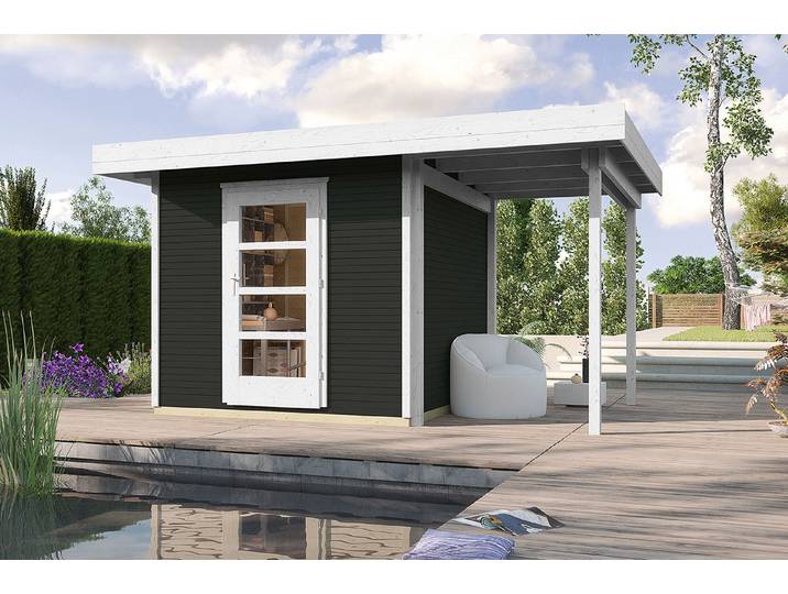 Weka Designhaus wekaLine 172 A2, mit Anbau und Einzeltür, anthrazit