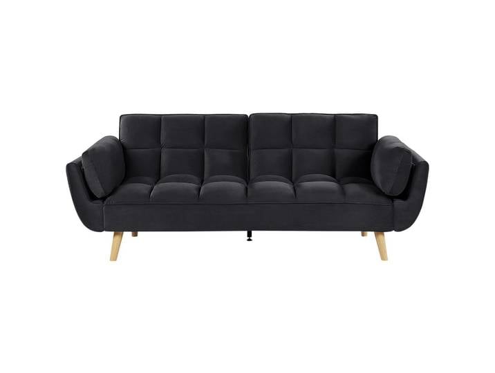 3-SITZER-SCHLAFSOFA Samtstoff Schwarz Asby