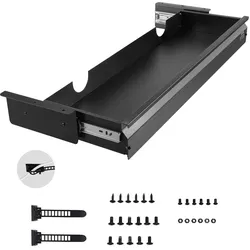 VEVOR Untertisch Schublade 840x240x107mm, Unterbau Schreibtisch, versteckter Schreibtisch-Aufbewahrungs-Organizer, Bleistiftschublade unter dem Tisch für Sitz- & Steharbeitsplätze im Büro & zu Hause