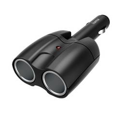 hama 00223403 2-fach-Verteiler für Zigarettenanzünderbuchse 180°, Gelenkstecker, 12 V