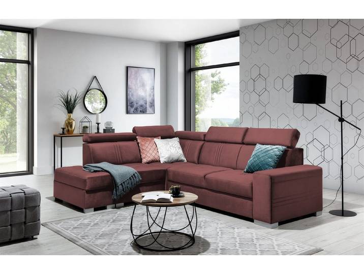Fun Möbel Ecksofa Ecksofa Schlafsofa NOLAN inkl. USB-Anschluss, inkl. Bettkasten, Kopfteil verstellbar, Rundumbezug, inkl. USB-Anschluss
