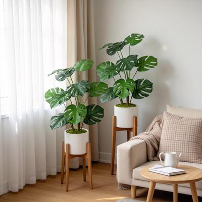 Kodotan sofa "30"" Artificial Monstera Deliciosa Plant with White Pot, 2 pcs / set"