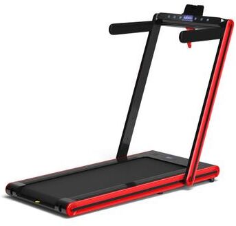 Costway 2-in-1 Folding Treadmill with Dual LED Display-Red