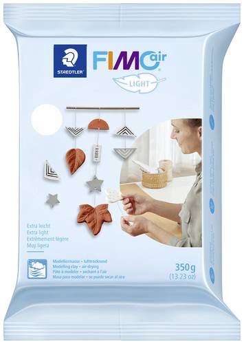Staedtler FIMOair light 8130 Lufttrocknende Modelliermasse, weiß, 350g , 8130-0