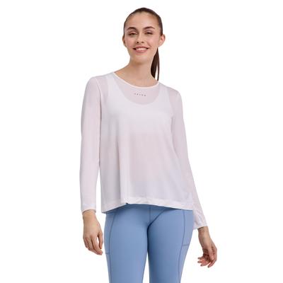 Longpullover FALKE "FALKE Langarmshirt", Damen, Gr. S, weiß (2000), Pullover Longpullover