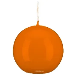 Kopschitz Kerzen Kerzen Kugelkerzen Klarlack Hochglanz Mandarin, Ø 60 mm, 16 Stück