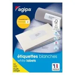 Agipa, Etiketten, Universal-Etiketten, 63,5 x 38,1 mm, weiá