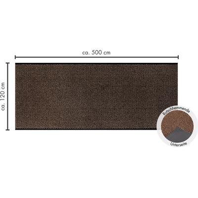 Fußmatte ANDIAMO "Easy", braun, B:120cm H:5mm L:500cm, Kunstfaser, Teppiche, Schmutzfangläufer, Schmutzfangmatte, rutschhemmend, Innen- und überdachten Außenbereich