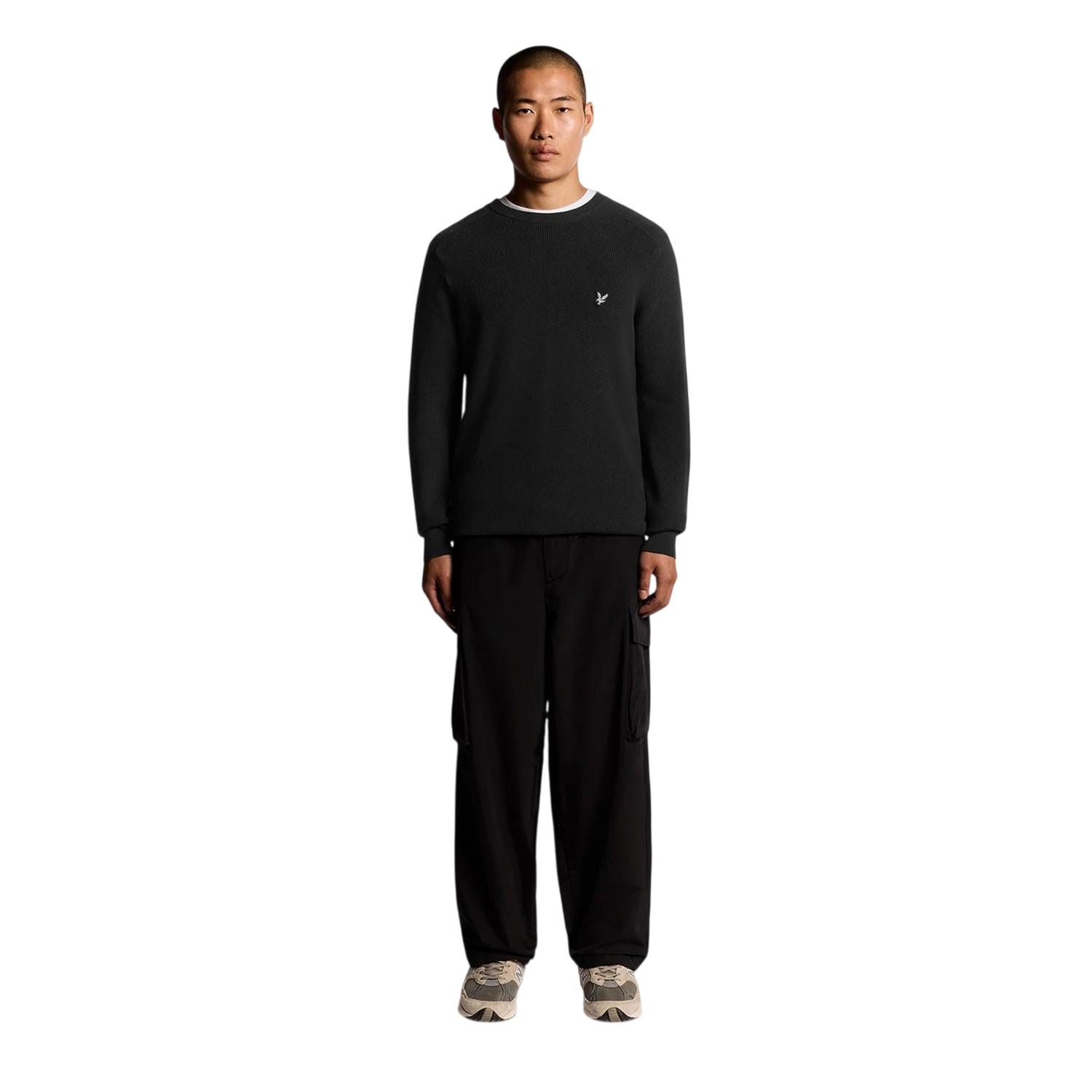 Lyle & Scott - Pullover für Herren, gerippt, Raglanärmel (Schwarzeis)