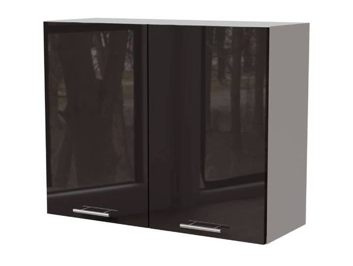 Feldmann-Wohnen Klapphängeschrank Essen (W3/90, 2-türig, 2 Einlegeböden, 1-St., Küchenhängeschrank) 90x32,5x72cm weiß - schwarz Hochglanz (ES-W3/90)