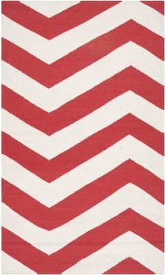 Livabliss Hand-woven Tomato Chevron Orange/ Red Wool Area Rug - 2' x 3'/Surplus