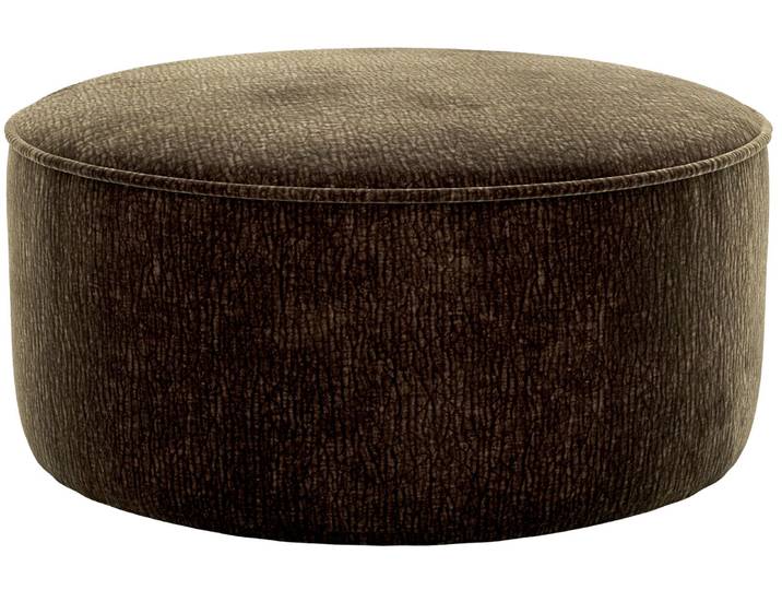 Lounge Handmade Hocker CIRCLE, schoko, Webstoff