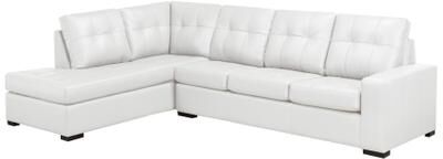 Liam Top Grain Leather Tufted Sectional Chaise Sofa