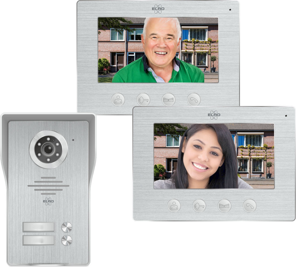 Wifi Türklingel mit Full HD Kamera, IP Video Türsprechanlage für 2 Familienhaus