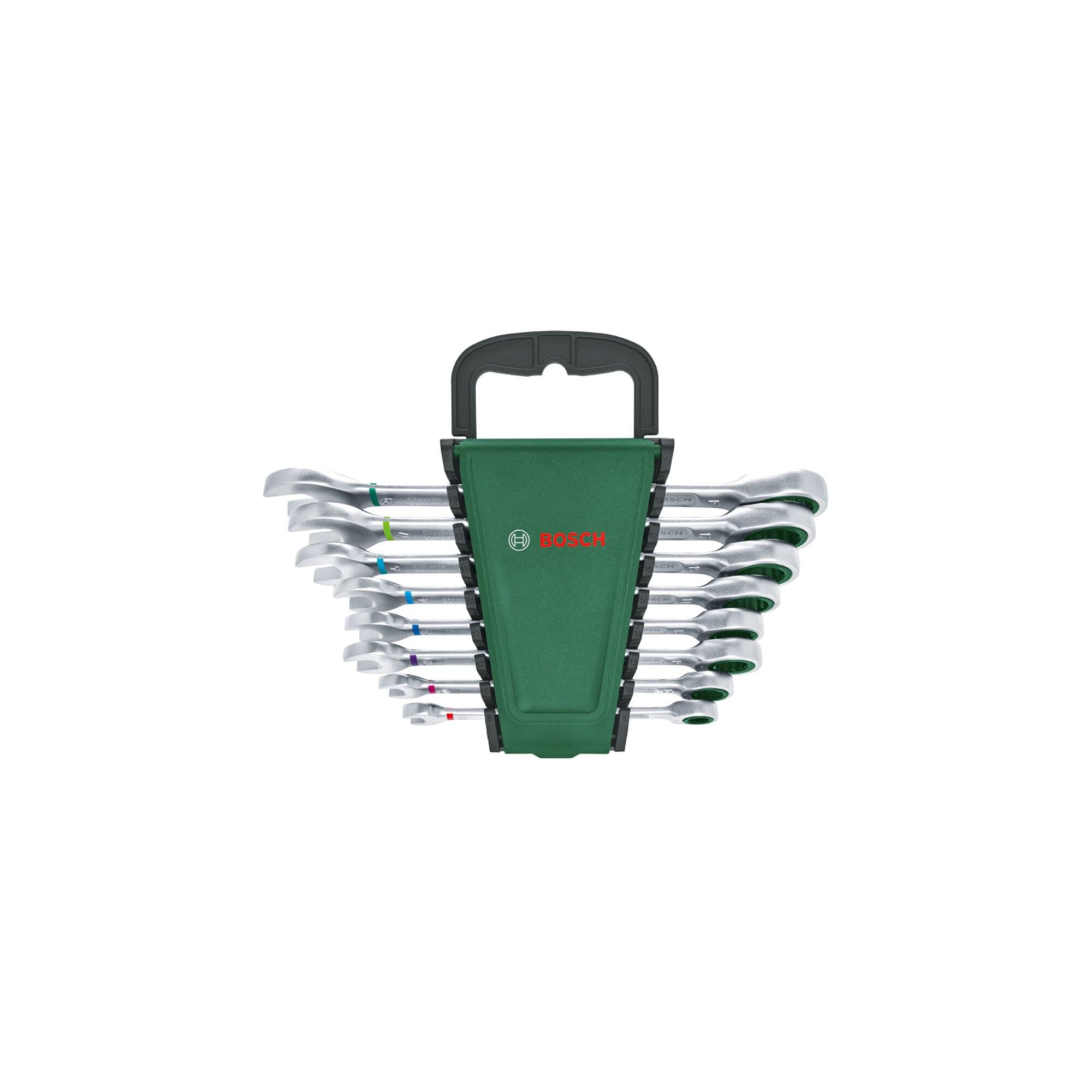 BOSCH Handwerkzeuge Schraubenschlüssel mit Ratsche Set 8-tlg. (1600A027PS)