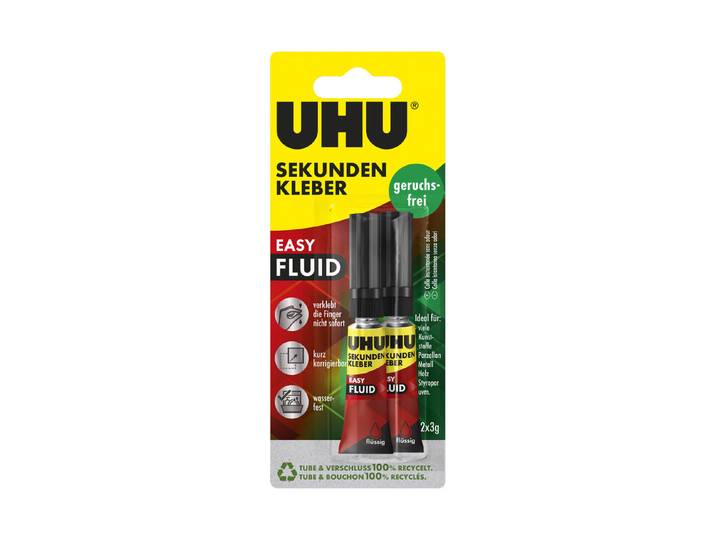 UHU Sekunden-Alleskleber Easy 2 × 3 g