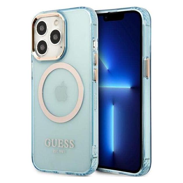 Guess GUHMP13LHTCMB iPhone 13 Pro / 13 6,1" niebieski/blue hard case Gold Outline Translucent MagSaf (Apple iPhone 13 Pro) (GUE002503-0)