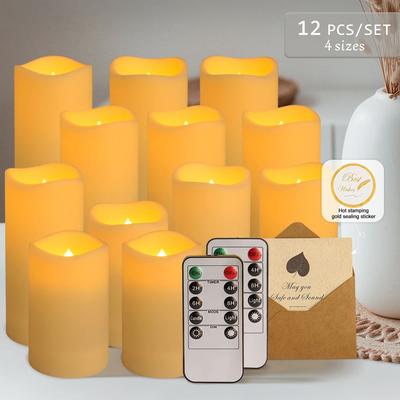 Uplift Treasures Waterproof LED Flameless Candle Light Set For Home Decor 12pcs