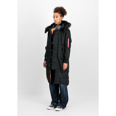Winterjacke ALPHA INDUSTRIES "Long Fishtail W", Damen, Gr. S, schwarz, Obermaterial: 100% Nylon. Futter: 100% Nylon. Füllung: 100% Polyester, Jacken Winterjacke